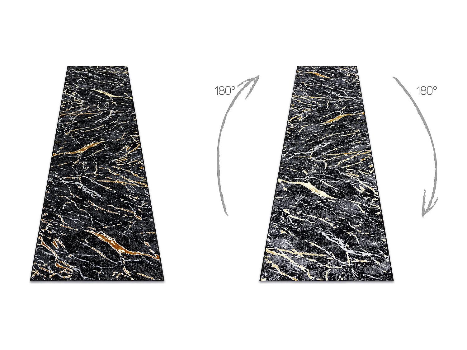 Tapijt, loper ALLURE 1963 Marmeren - Structureel, stijlvol, glamour zw 70x200 cm