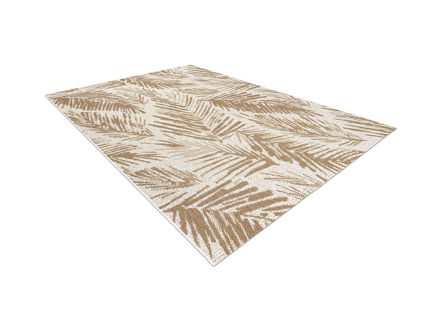 FLAT 48977256 Sisalteppich Palmenblätter - naturbeige Strohfarbe, Kor 140x200 cm