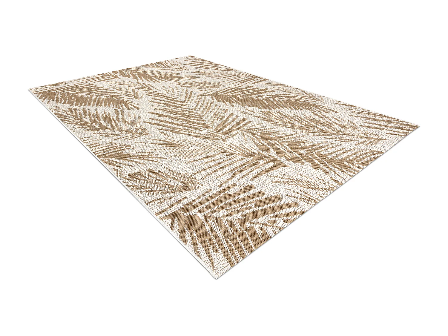 FLAT 48977256 Tapis sisal Feuilles de palmier - couleur paille beige n 140x200 cm