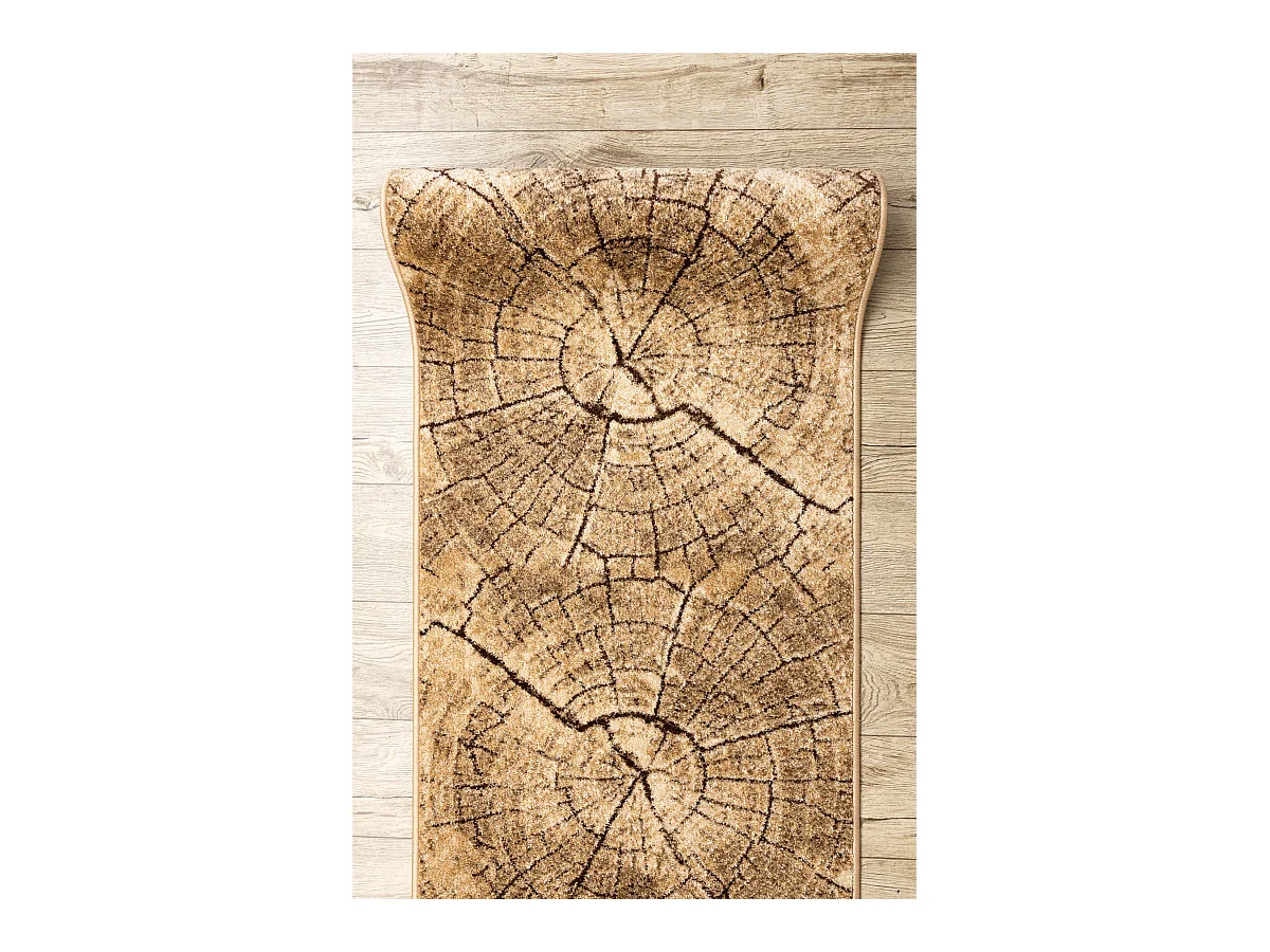 Alfombra de pasillo KARMEL Tronko Árbol Madera - la nuez 60x380 cm