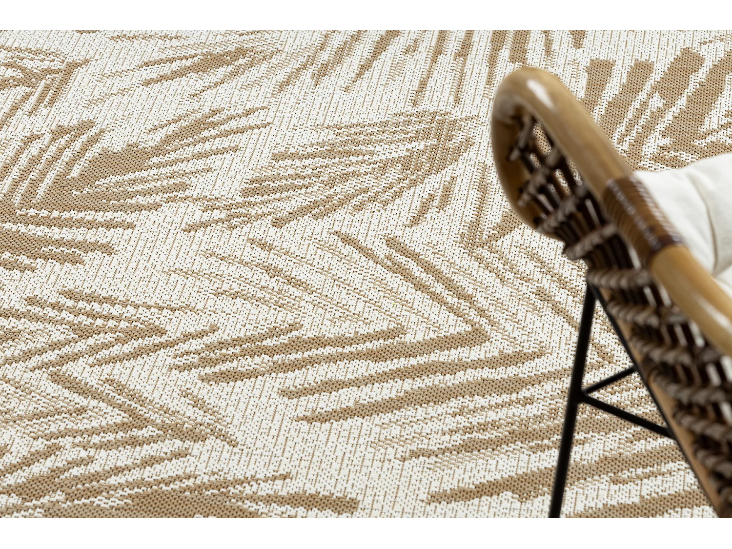 FLAT 48977256 Sisal tapijt Bladje Palm - natuurlijke beige strokleur,  80x150 cm