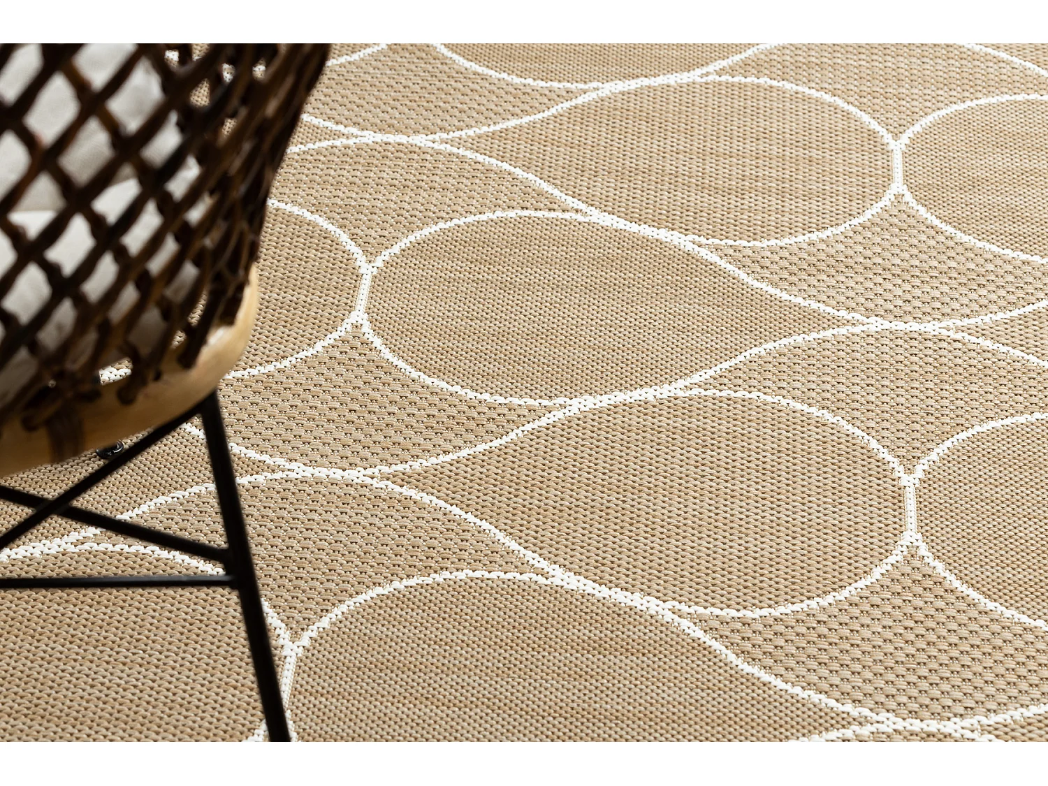 FLAT 49379265 Sisalteppich Tropfen - naturbeige Strohfarbe, Kordel 80x150 cm