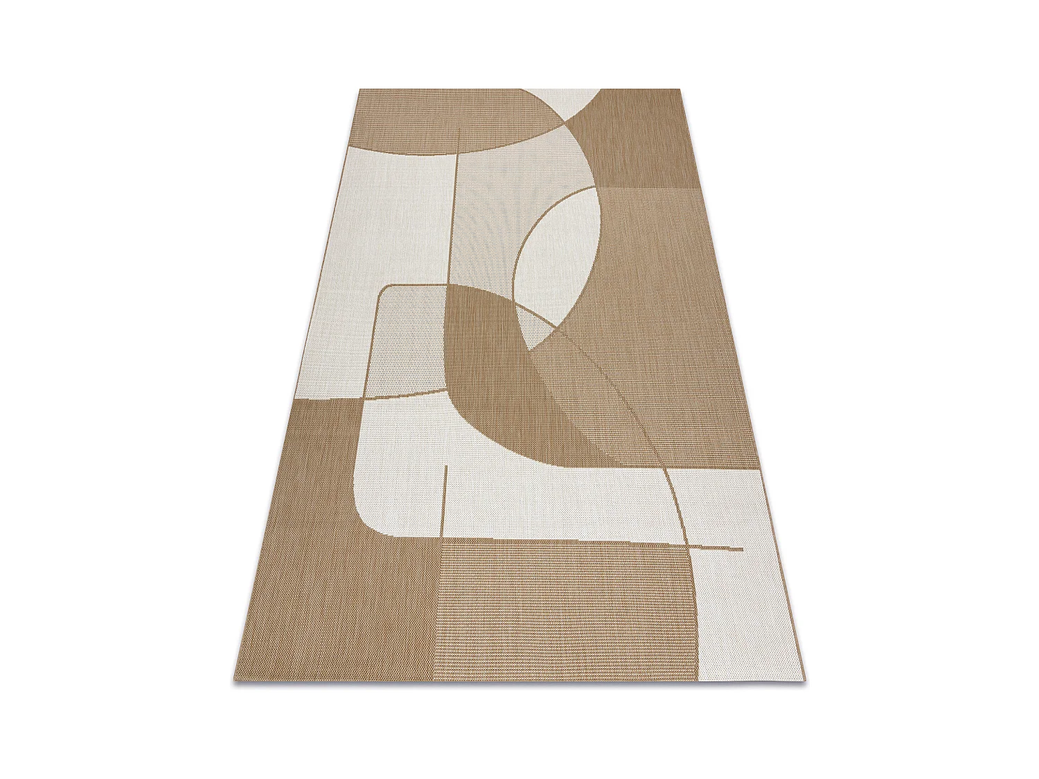 FLAT 48982265 Tapis sisal Géométrique - couleur paille beige naturel 120x170 cm