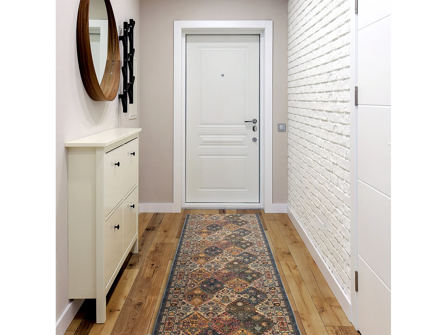 Tapis de couloir antidérapant MODERN CLASSIC beige / gris classique 1 150x810 cm