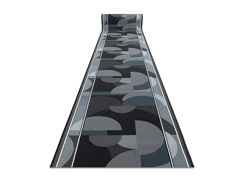 Vloerbekleding met rubber bekleed MALIS Geometrisch, antislip grijs 67x900 cm