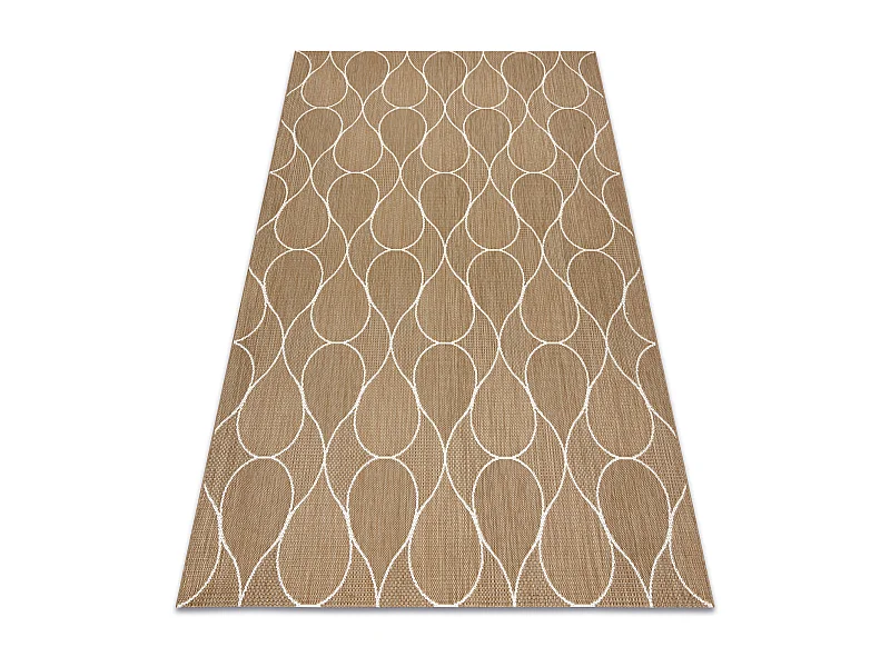 FLAT 49379265 Sisalteppich Tropfen - naturbeige Strohfarbe, Kordel 140x200 cm