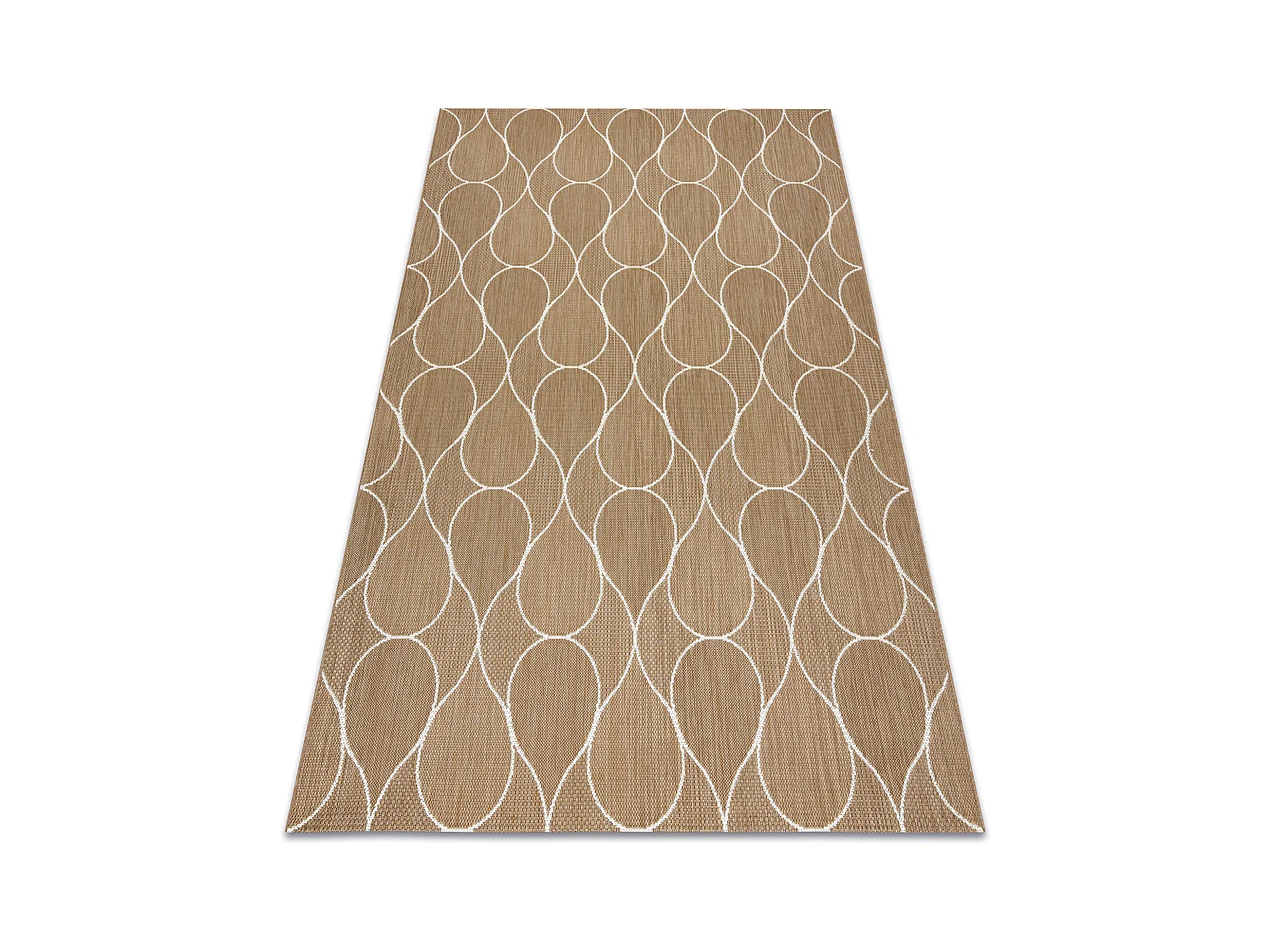 FLAT 49379265 Tapis sisal Gotas - couleur paille beige naturel, ficell 140x200 cm