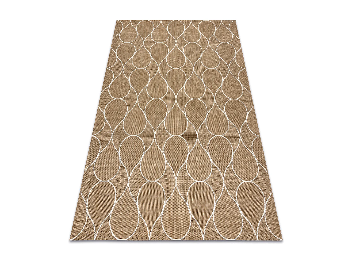 FLAT 49379265 Sisalteppich Tropfen - naturbeige Strohfarbe, Kordel 140x200 cm