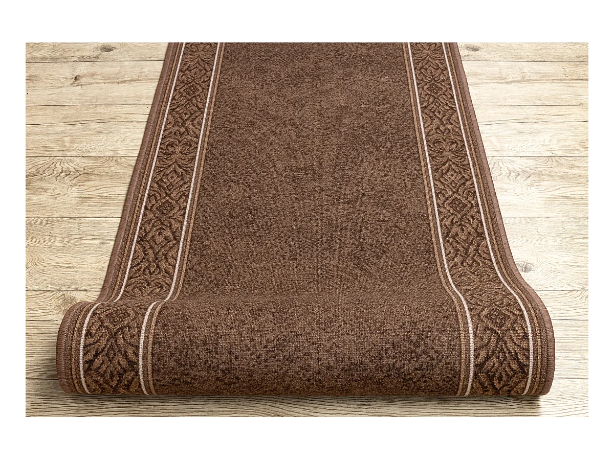 TAPIS DE COULOIR antidérapant ST.TROPEZ Cadre antidérapant marron 80x640 cm