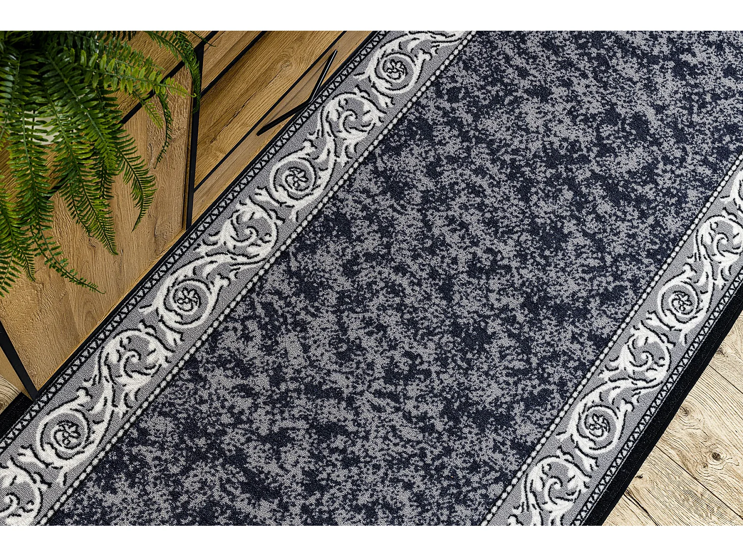 PASSATOIA gommata ROMANTIC Ornamento, antiscivolo grigio 57x580 cm