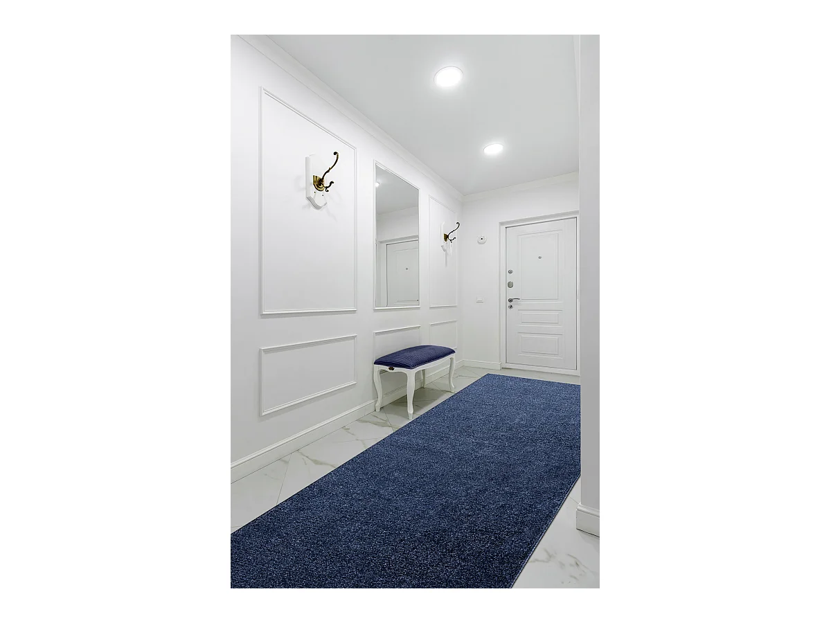 Chodnik SOFTY Jednolity, jednokolorowy ciemny niebieski 80cm 80x1000 cm