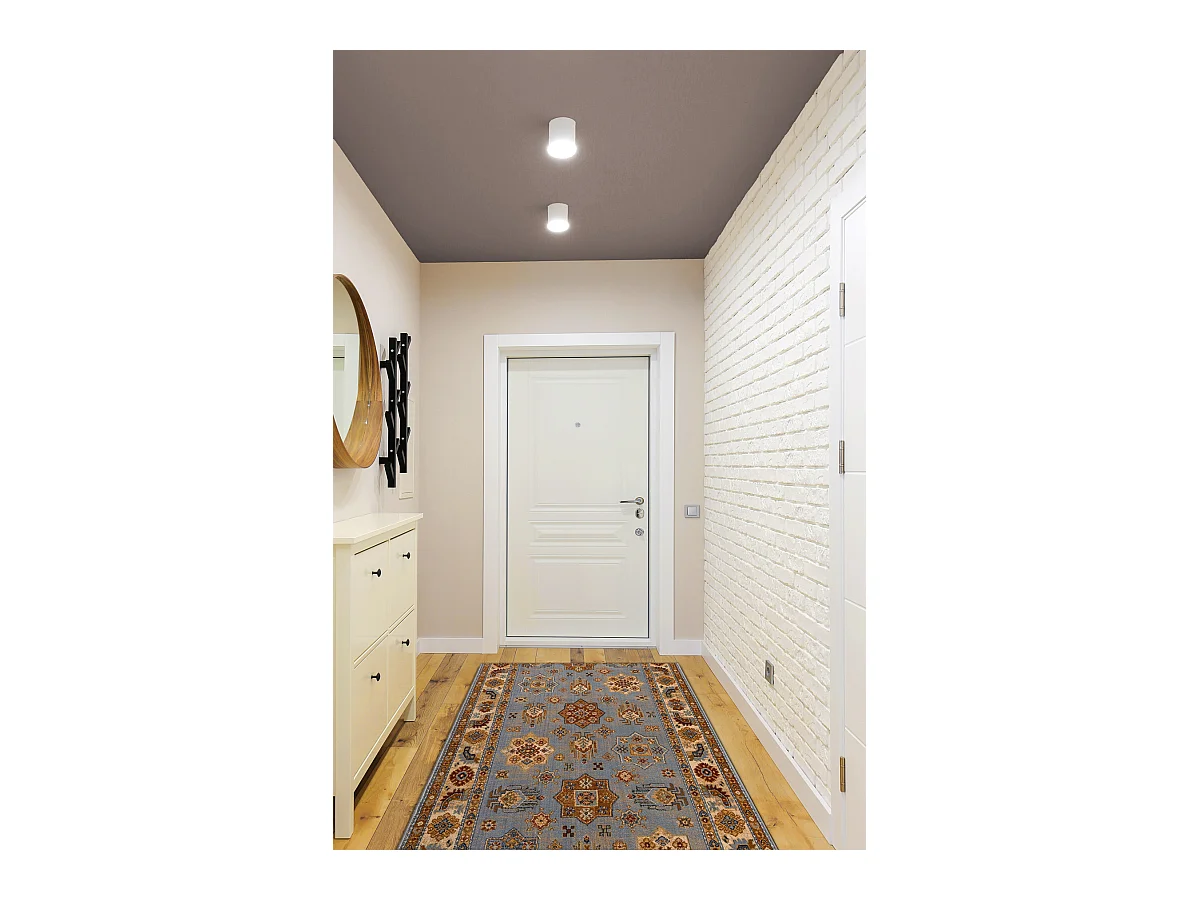 KESHAN tapis de couloir 7683/53544 Cadre, oriental bleu / beige 90x700 cm