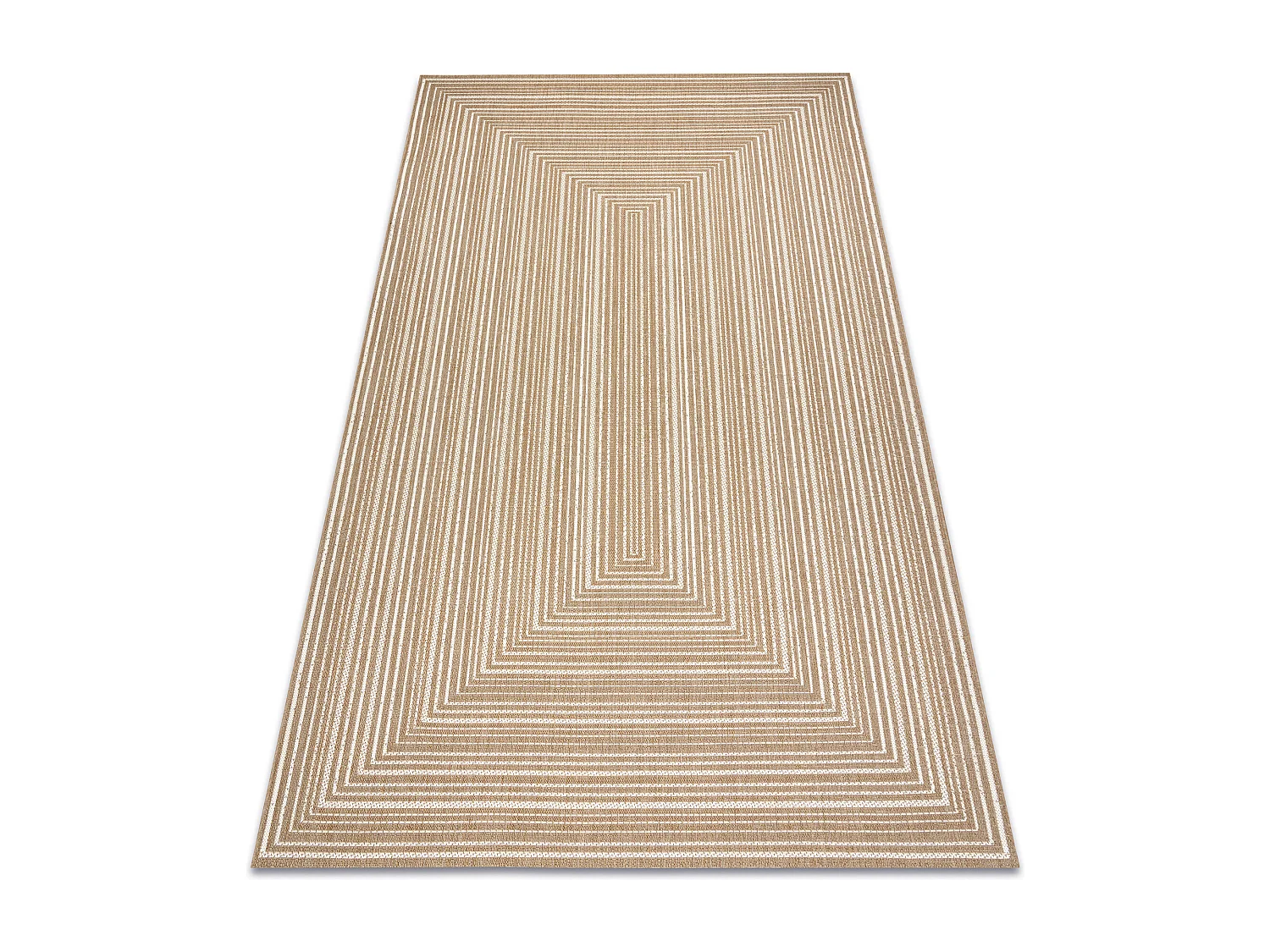 FLAT 48962265 Tapis sisal Géométrique - couleur paille beige naturel 80x150 cm