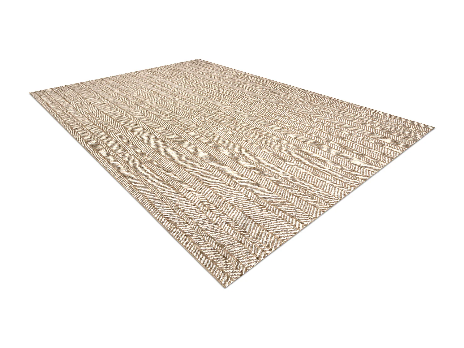 FLAT 48964265 Tapete Sisal Espinha de peixe - cor bege palha natural,  80x150 cm