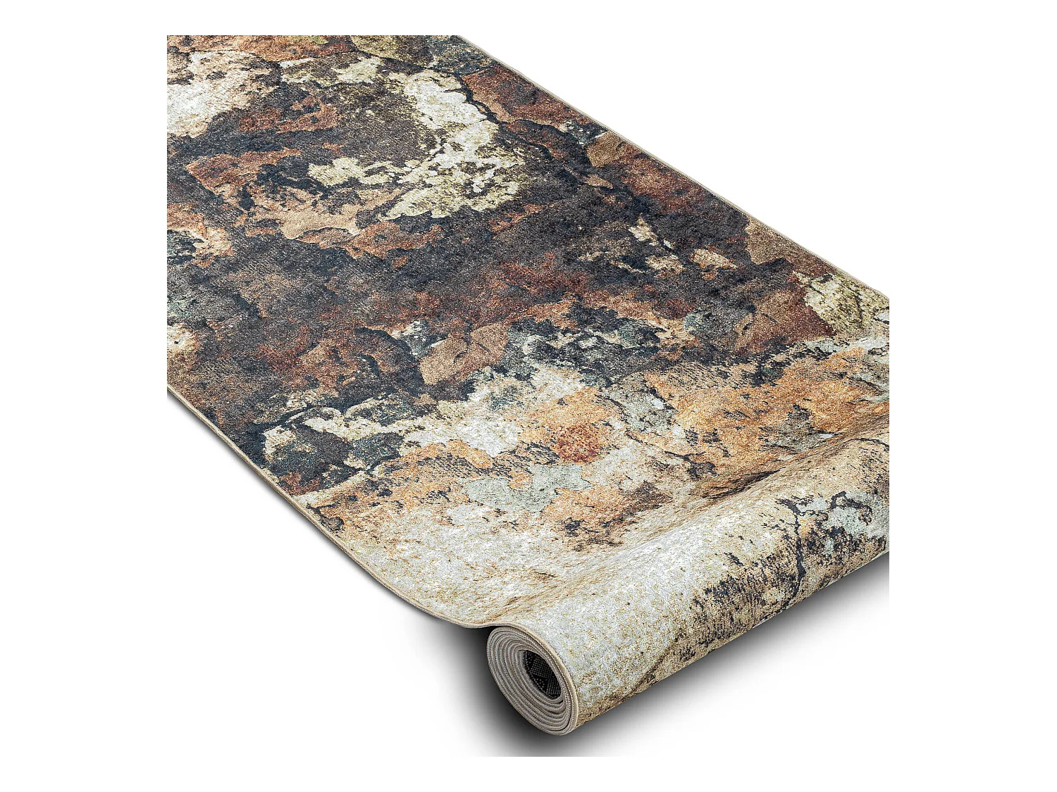 TAPIS DE COULOIR antidérapant LOTUS ABSTRACT 52910 beige lavable 100x920 cm