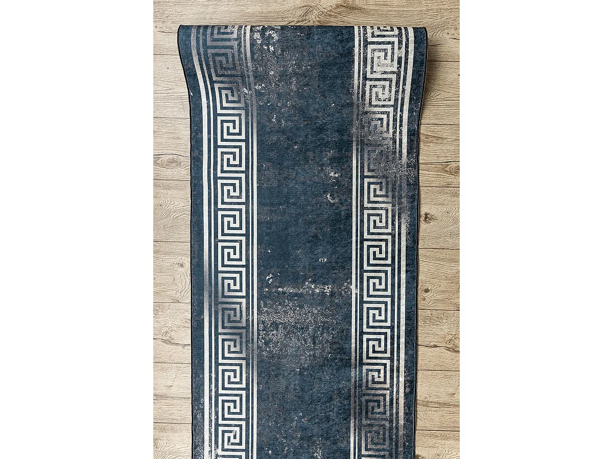 Läufer Antirutsch LOTUS GRECCO 23593 Graphit / Grau ZUM WASCHEN 120x310 cm