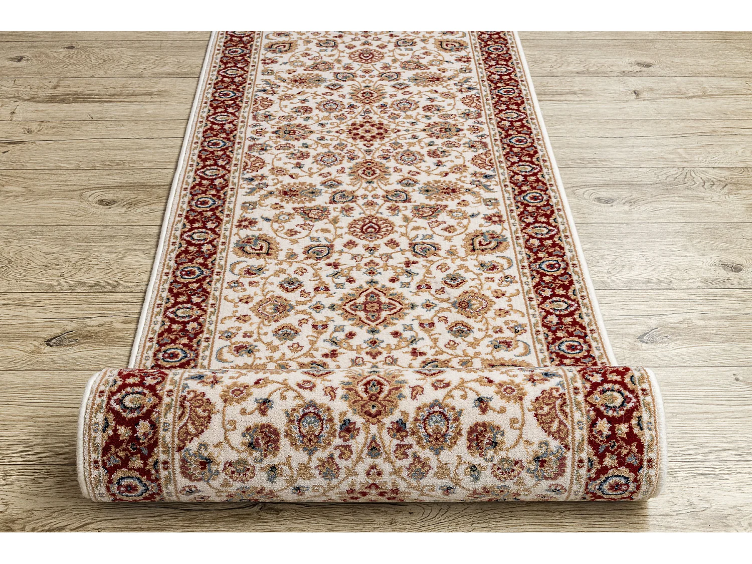 Tapis de couloir NAIN Ornement, fleurs 6999 51063 beige / bordeaux 100x100 cm