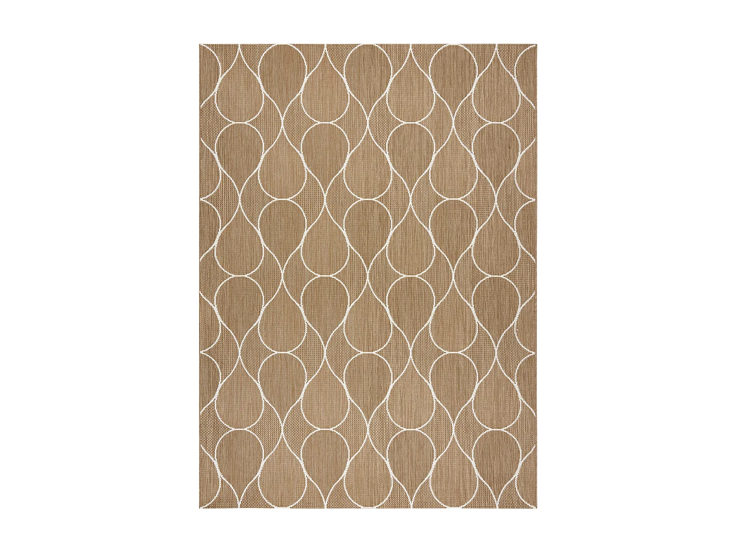 FLAT 49379265 Sisalteppich Tropfen - naturbeige Strohfarbe, Kordel 160x230 cm