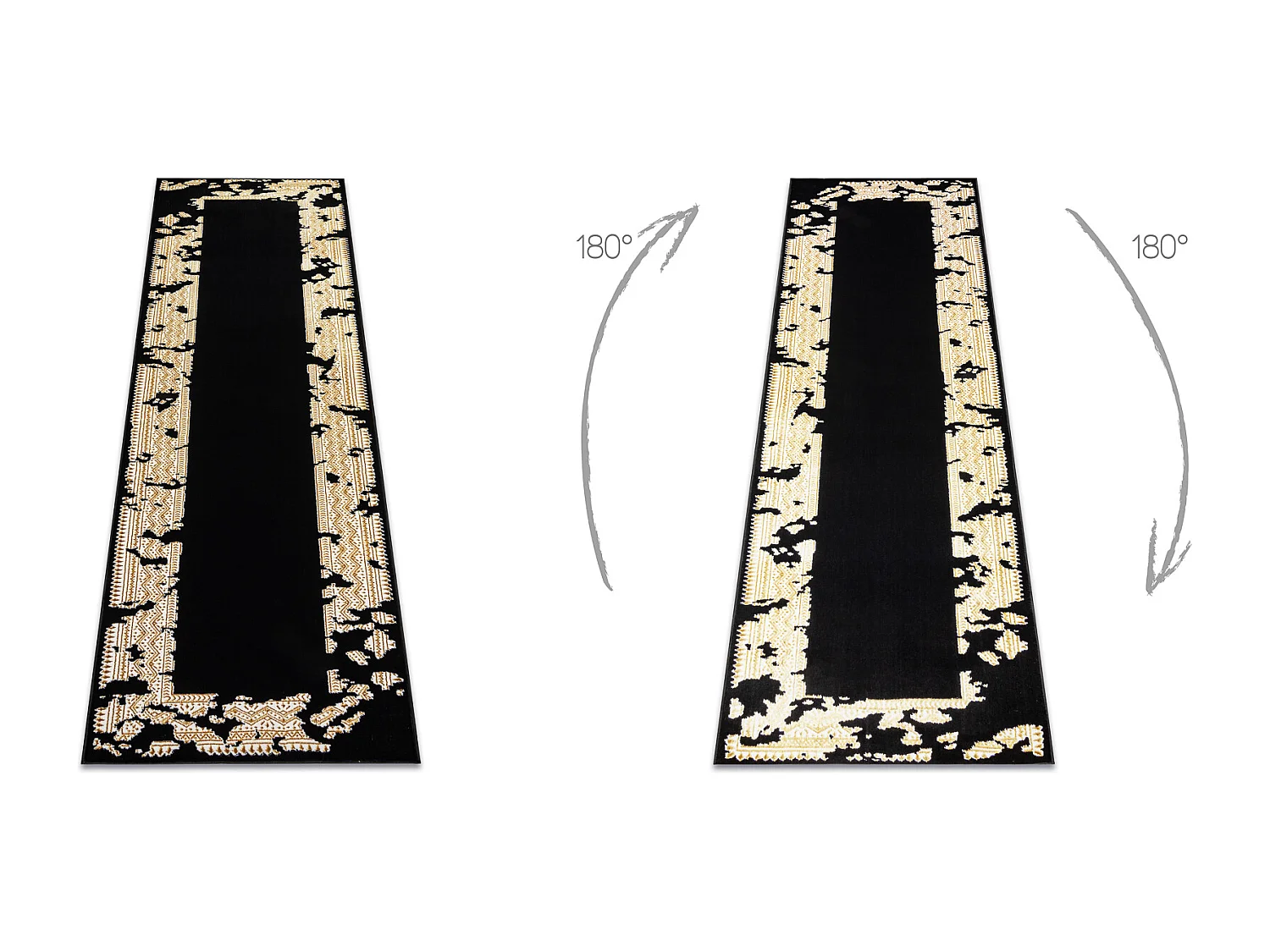 Tapis, tapis de couloir ALLURE 1965 Cadre - Structurel, élégant, gla 70x300 cm