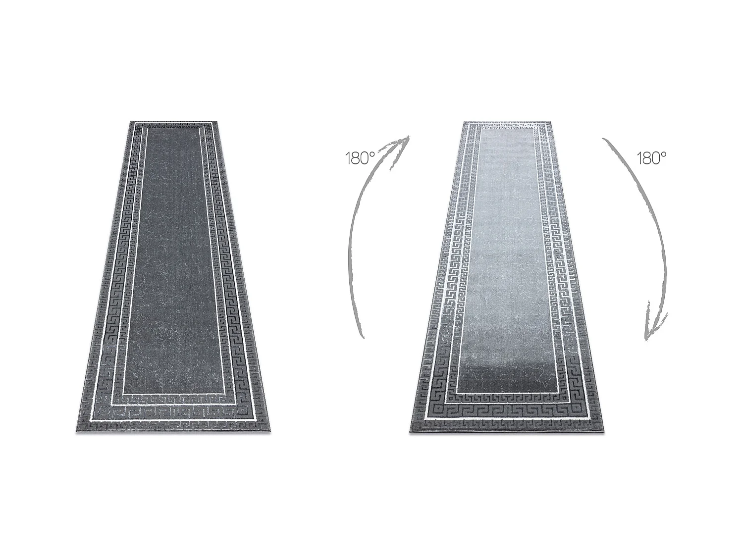 Dywan, chodnik ALLURE 1960 Grecki klucz, ramka - Strukturalny, stylowy 60x250 cm