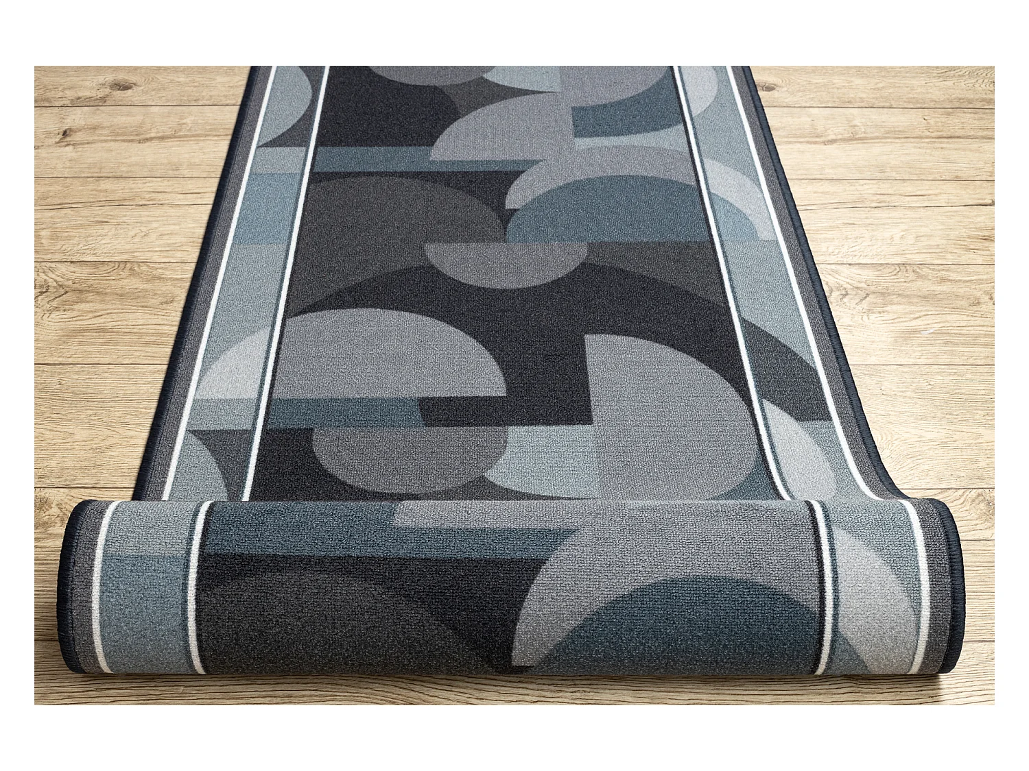 TAPIS DE COULOIR antidérapant MALIS Géométrique, antidérapant gris 80x530 cm