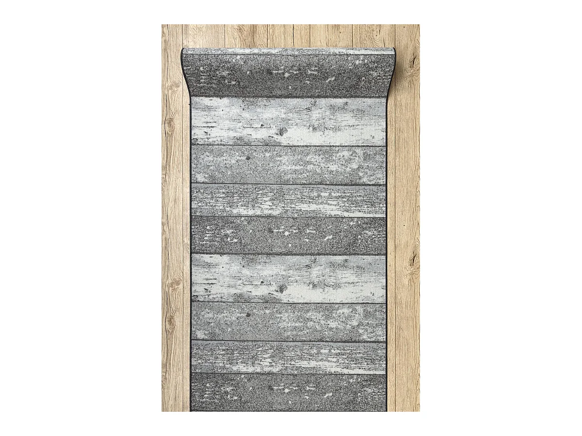 Vloerbekleding met rubber bekleed DESKI grijskleuring 90x820 cm