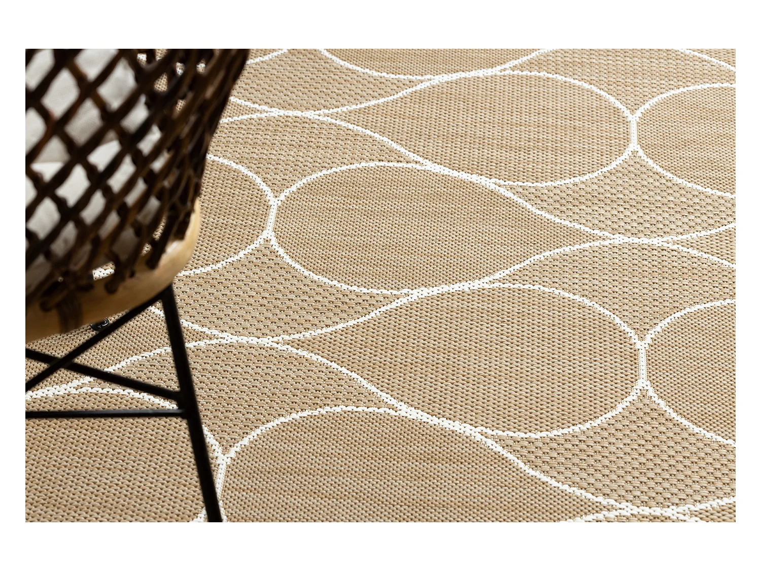 FLAT 49379265 Tapis sisal Gotas - couleur paille beige naturel, ficell 200x290 cm