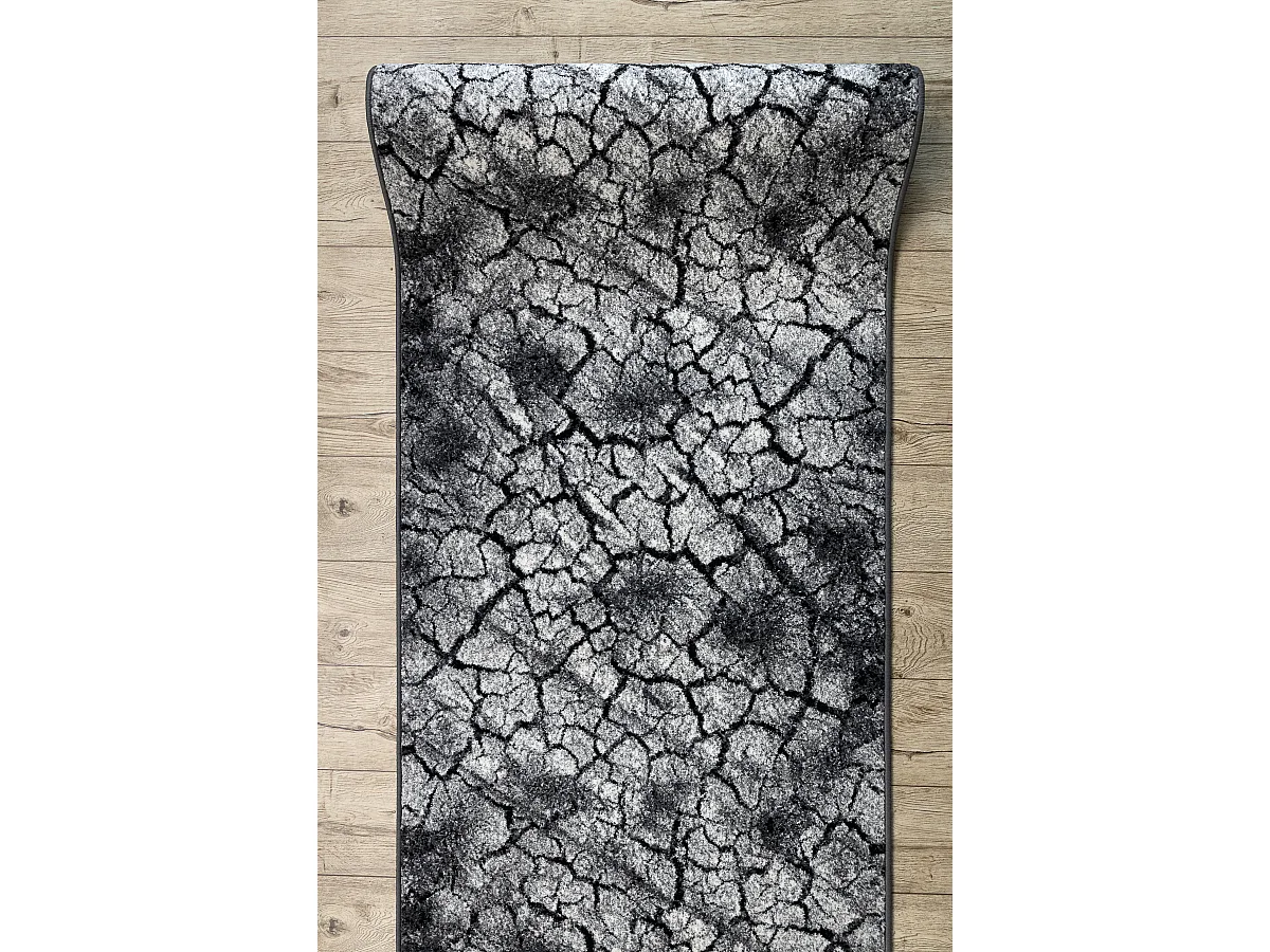 Tapis de couloir SILVER Terra sol fissuré gris 100x980 cm