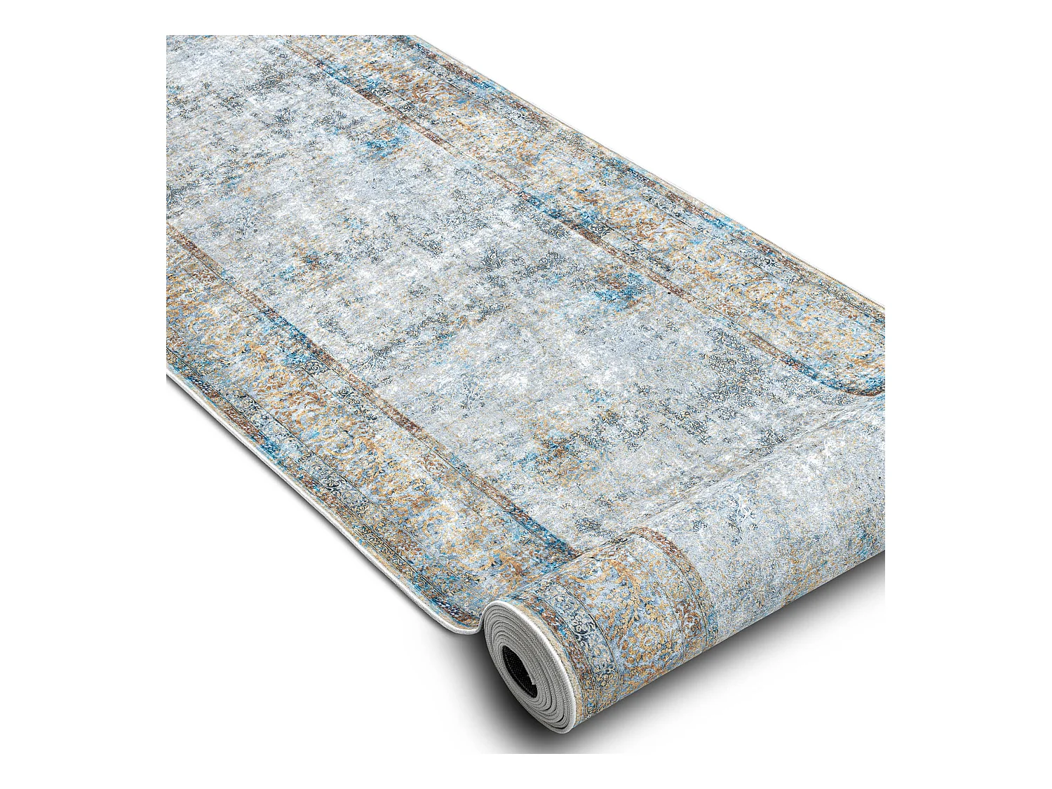 TAPIS DE COULOIR antidérapant LOTUS BORDERO 95111 gris / beige lavabl 100x810 cm