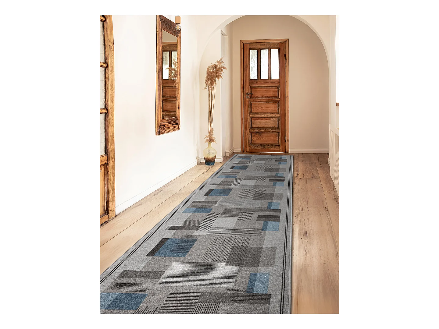TAPIS DE COULOIR antidérapant LISTRA Géométrique, antidérapant gri 100x1250 cm