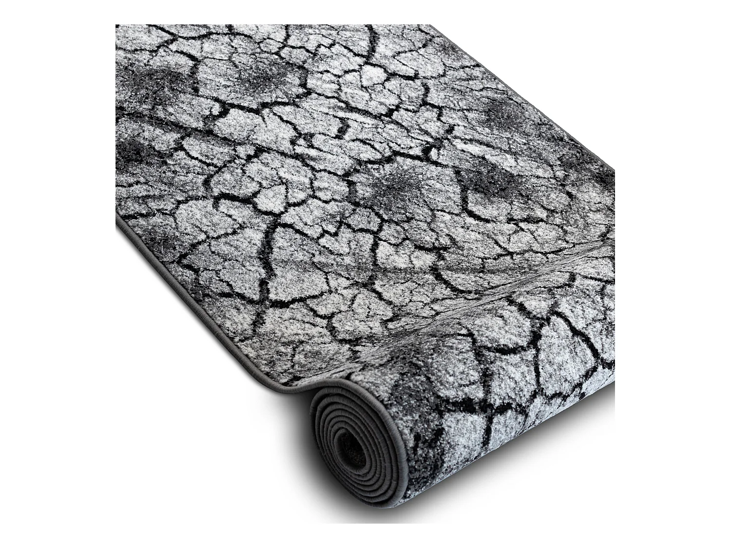 Tapis de couloir SILVER Terra sol fissuré gris 100x810 cm