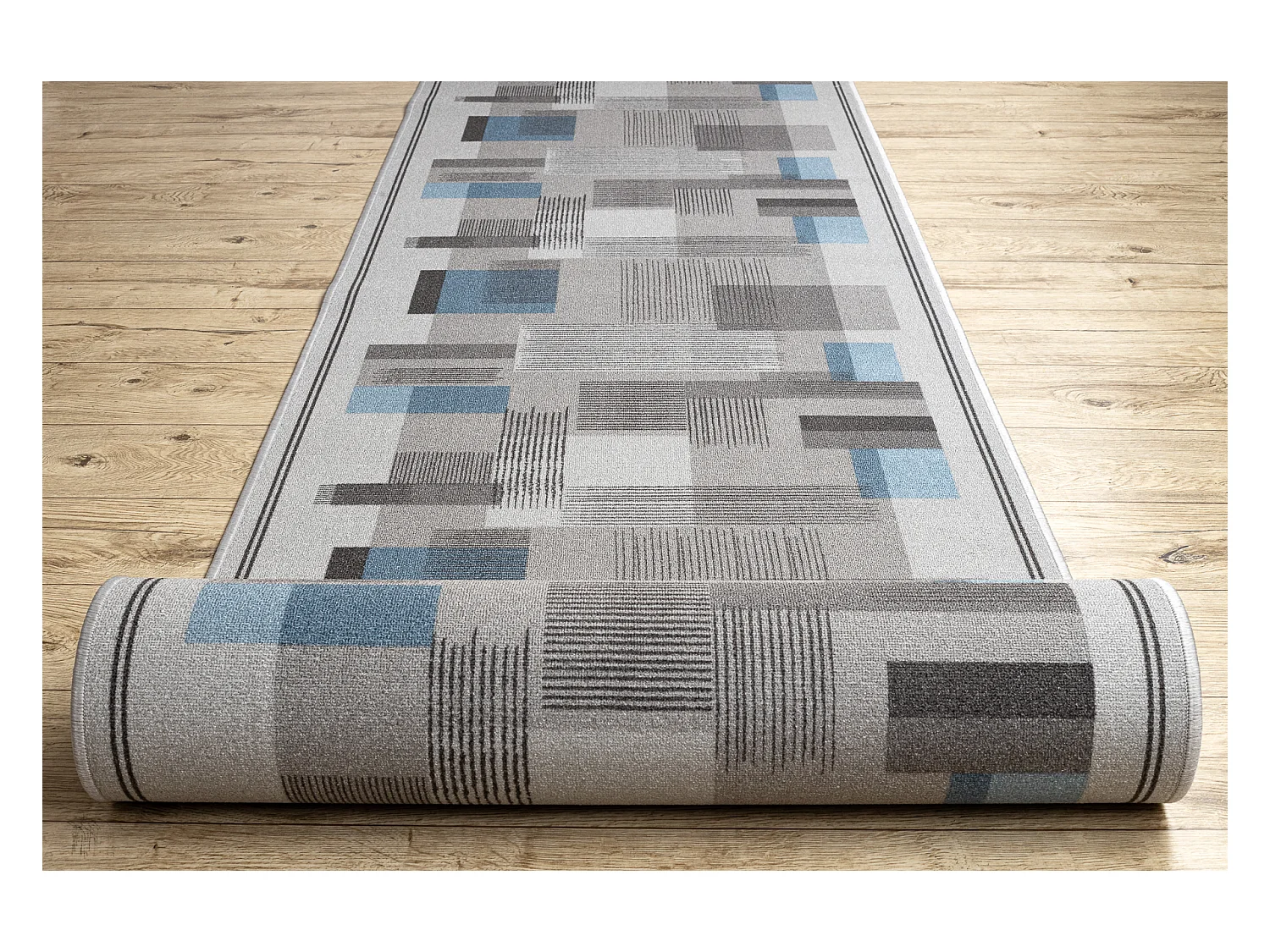 TAPIS DE COULOIR antidérapant LISTRA Géométrique, antidérapant gri 100x970 cm