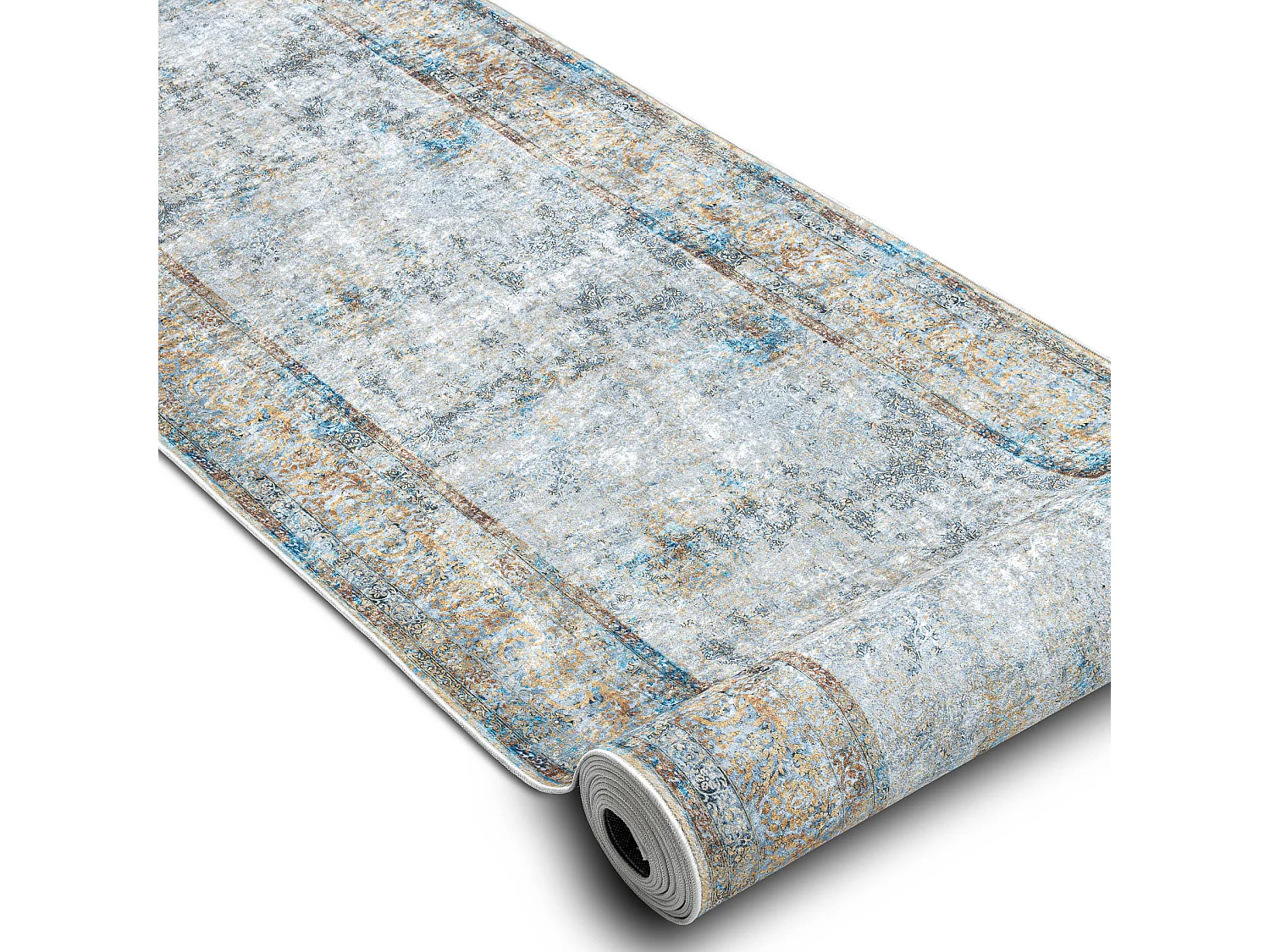 CHODNIK podgumowany DO PRANIA LOTUS BORDERO 95111 szary / beż 80cm 80x490 cm