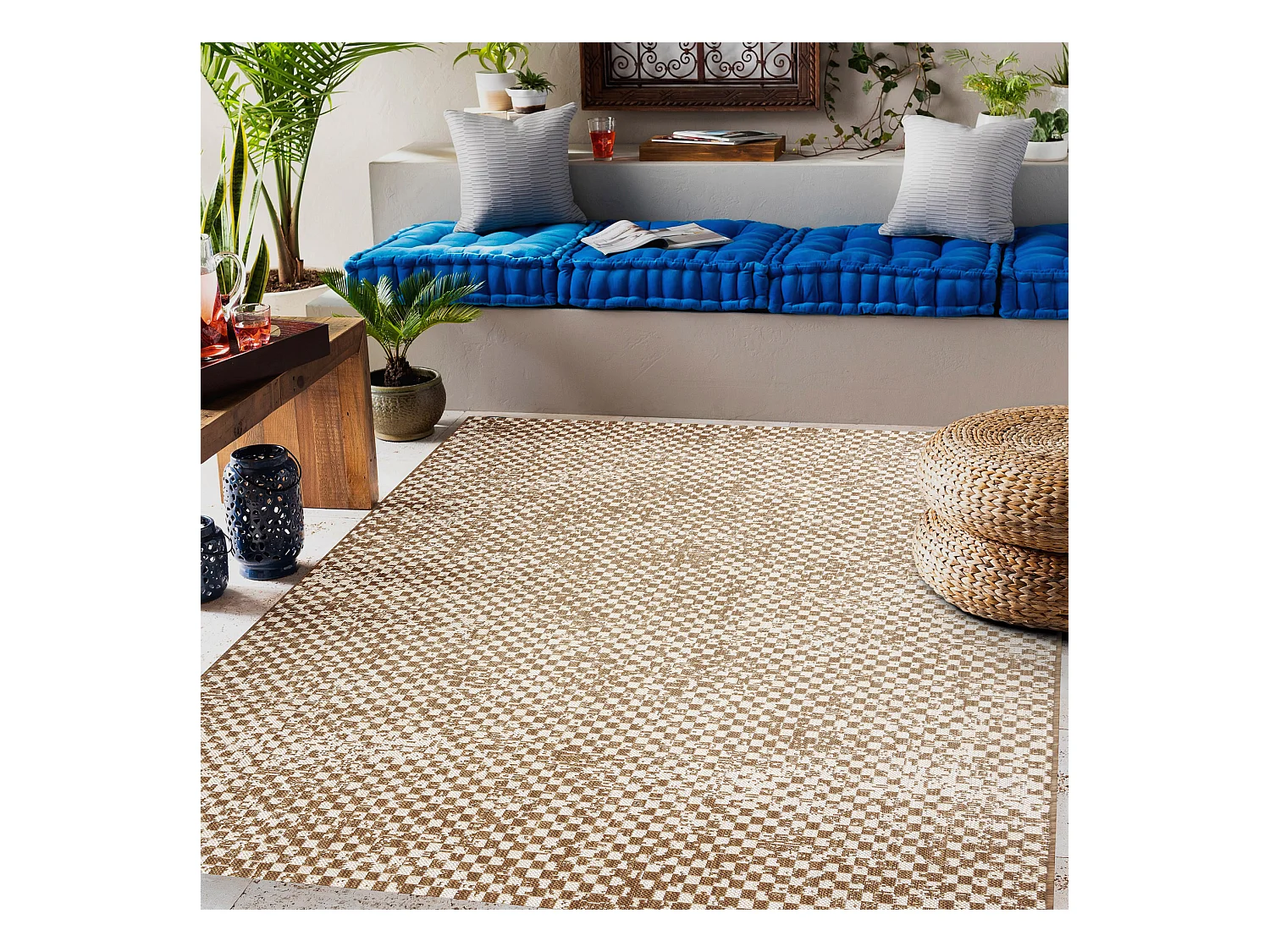 Dywan sizal FLAT 48955265 Geometryczny - beż naturalny kolor słomkow 160x230 cm