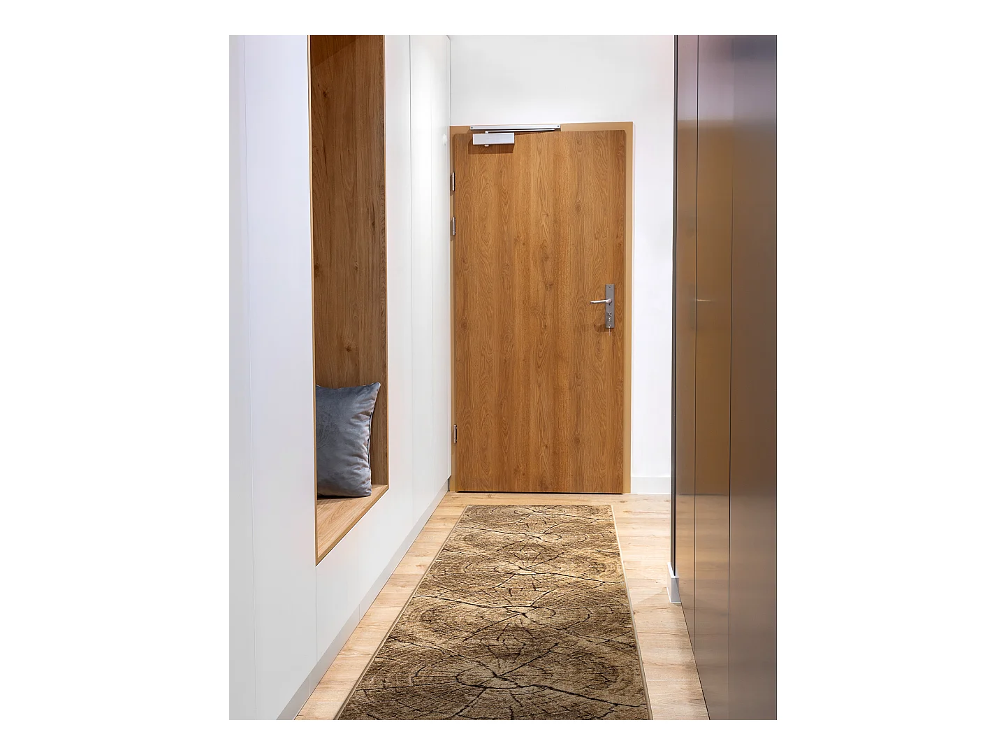 Alfombra de pasillo KARMEL Tronko Árbol Madera - la nuez 60x650 cm