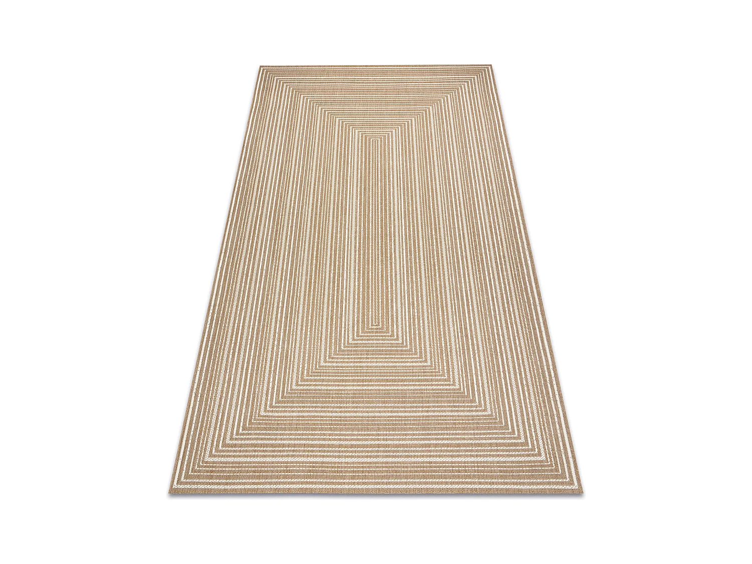 FLAT 48962265 Sisalteppich Geometrisch - naturbeige Strohfarbe, Kordel 160x230 cm