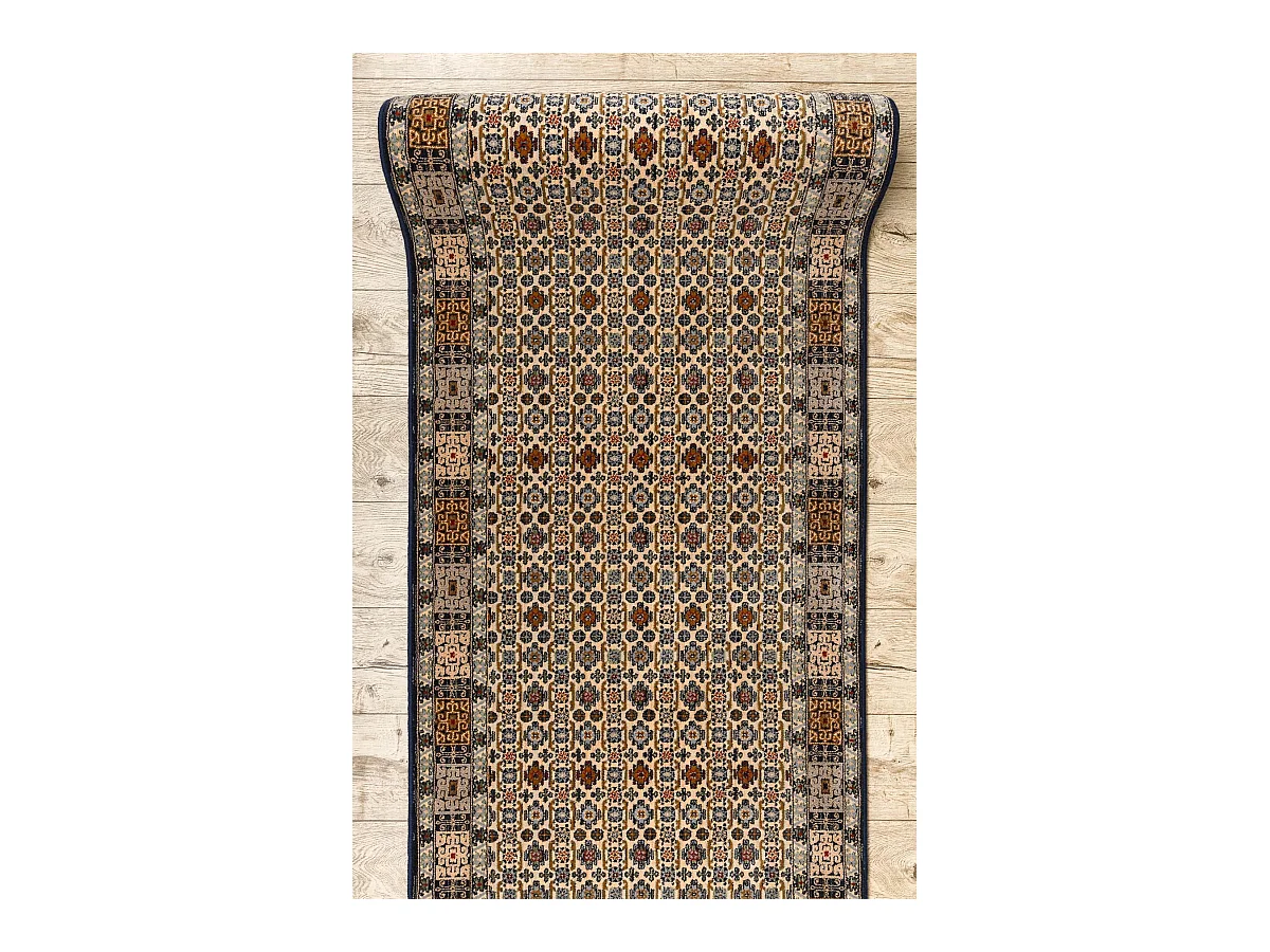 KESHAN tapis de couloir 6428/53551 oriental beige / bleu foncé 90x750 cm