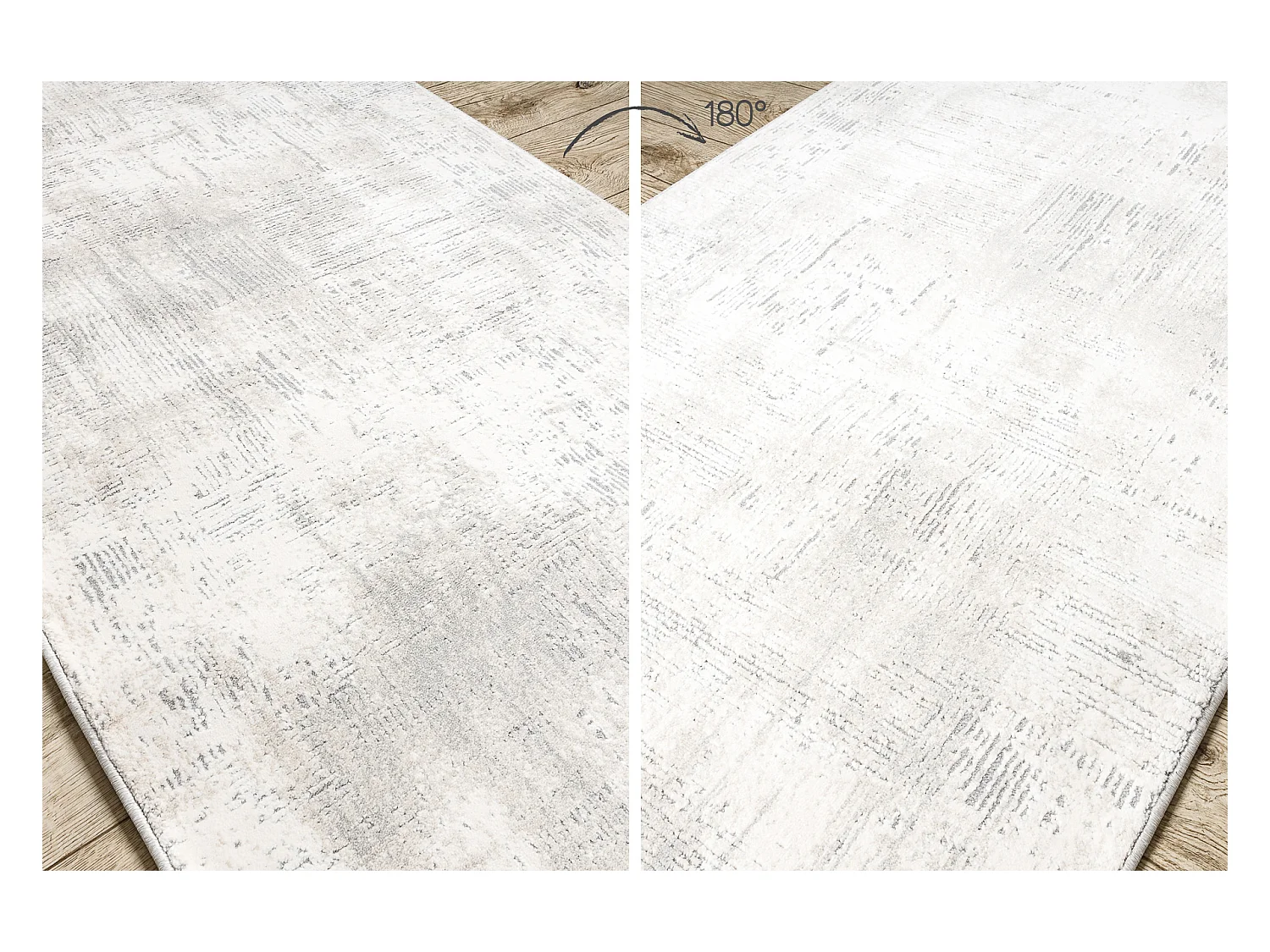 Vloerbekleding modern TULS 51231 Vintage, gewreven ivoor / grijs 70x450 cm