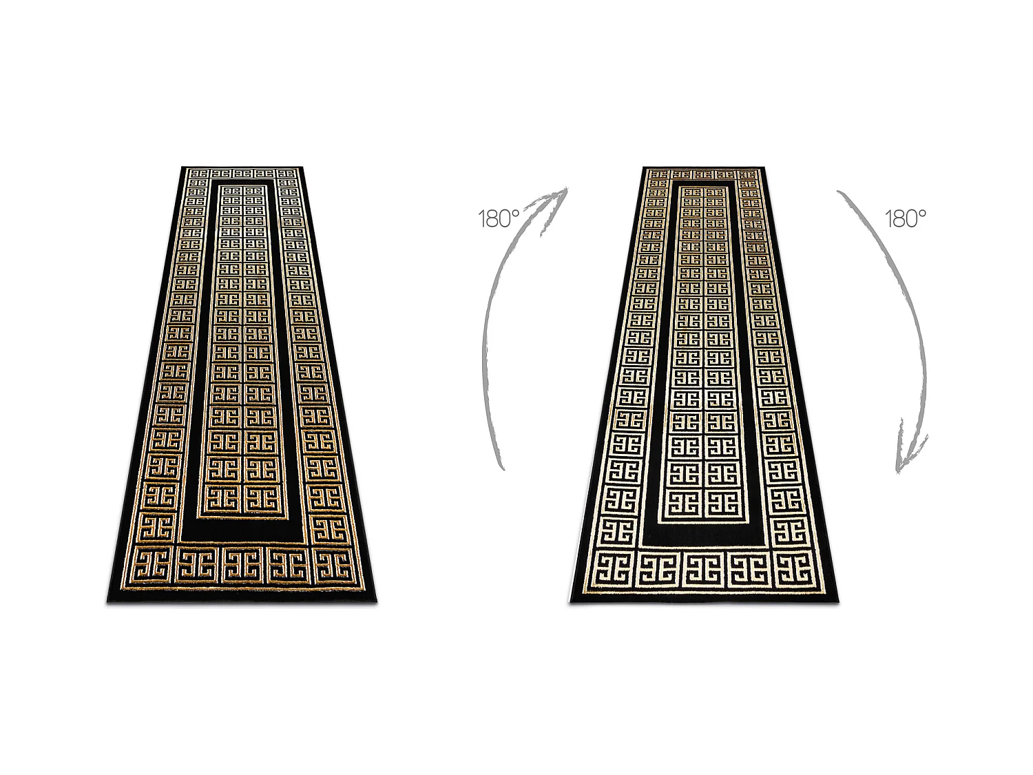 Tapis, tapis de couloir ALLURE 1968 Clé grecque, cadre - Structurel,  80x250 cm