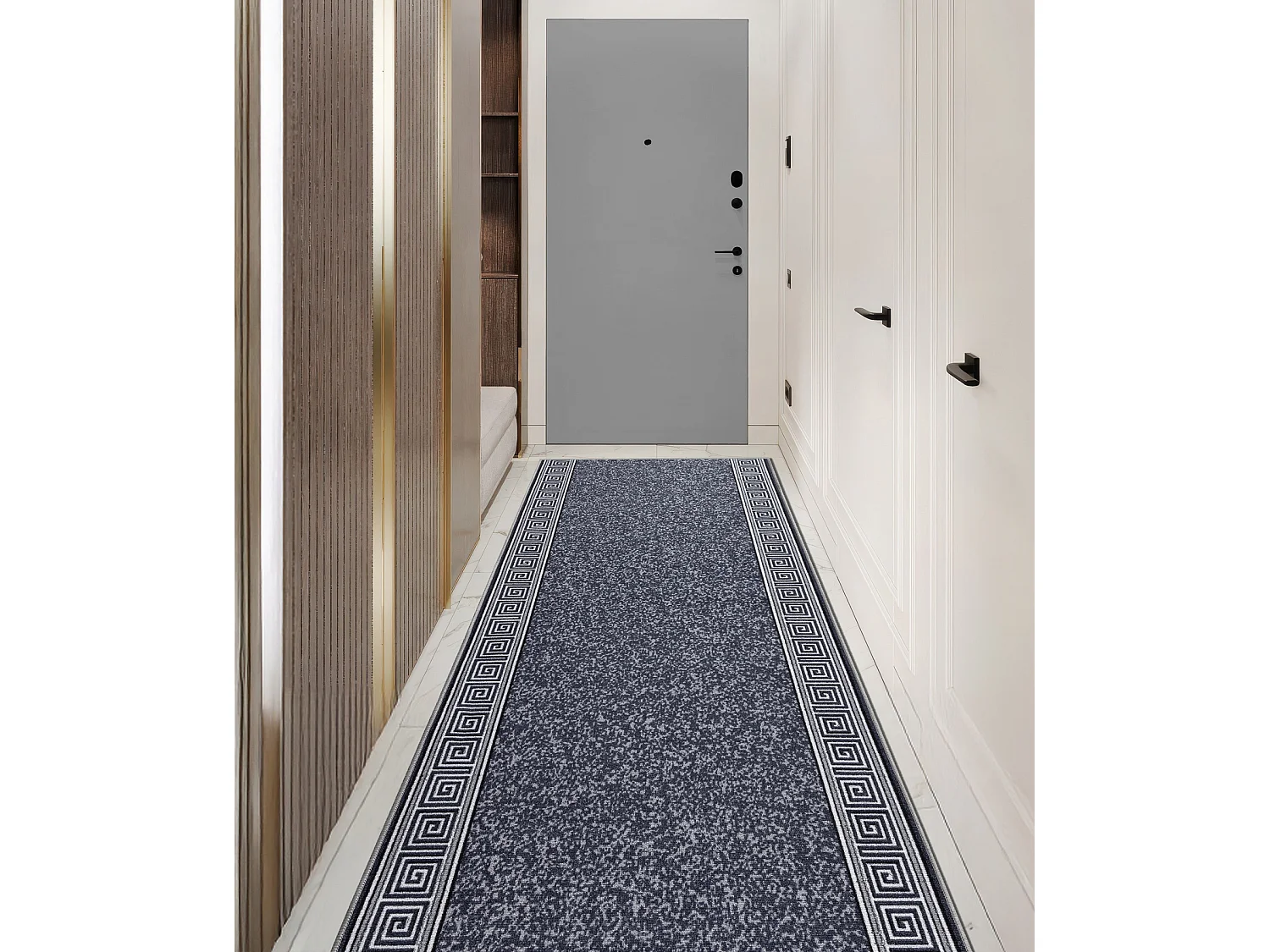 TAPIS DE COULOIR antidérapant GREK grec, antidérapant gris 57x390 cm