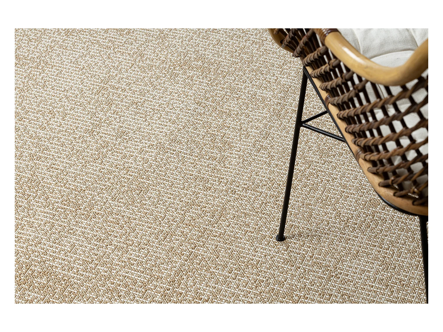 FLAT 49371265 Tapis sisal Treillis - couleur paille beige naturel, fic 140x200 cm