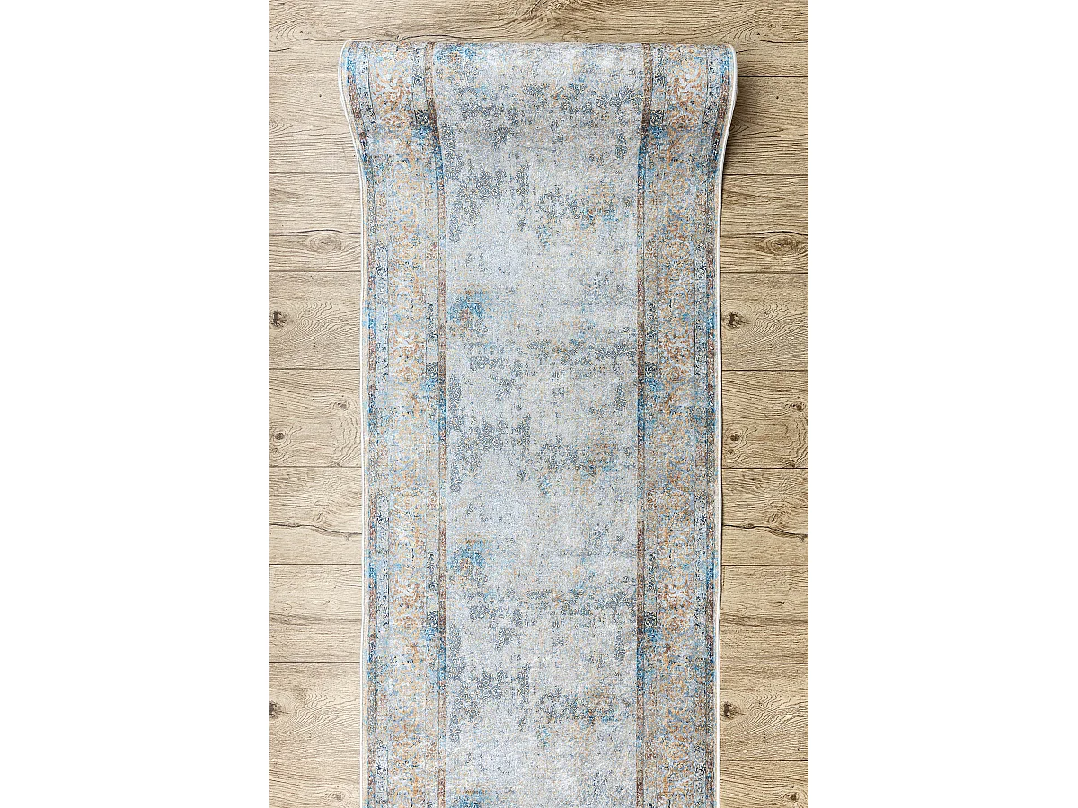 CHODNIK podgumowany DO PRANIA LOTUS BORDERO 95111 szary / beż 80cm 80x290 cm