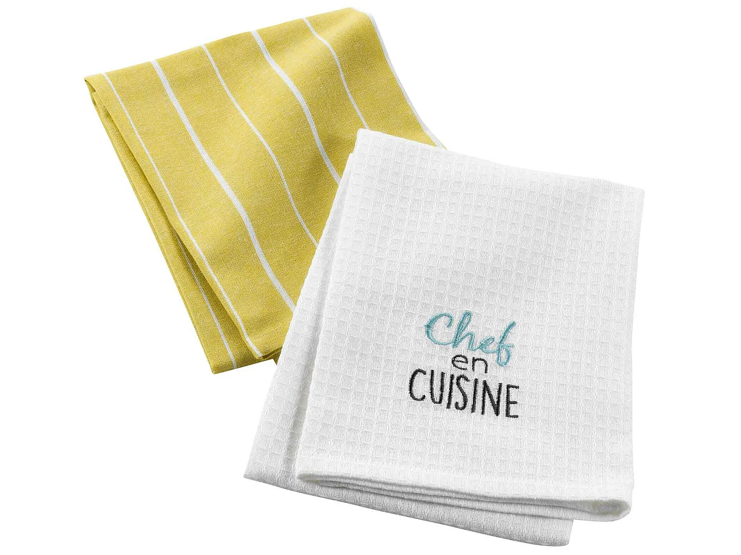 2 Serviettes torchons brode Chef en cuisine