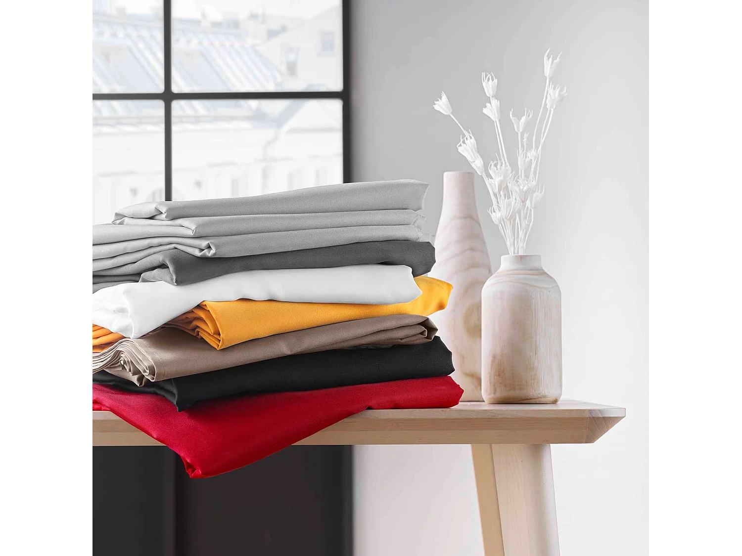 Unifarbene rechteckige Tischdecke Essentiel