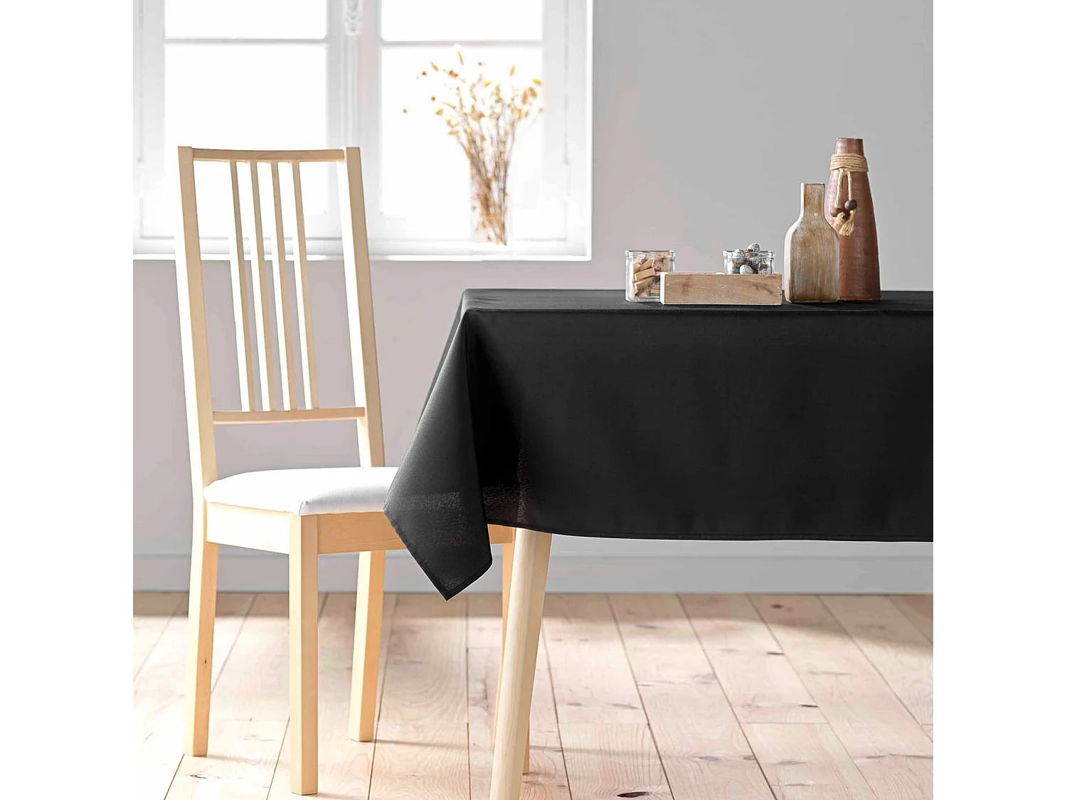 Unifarbene rechteckige Tischdecke Essentiel