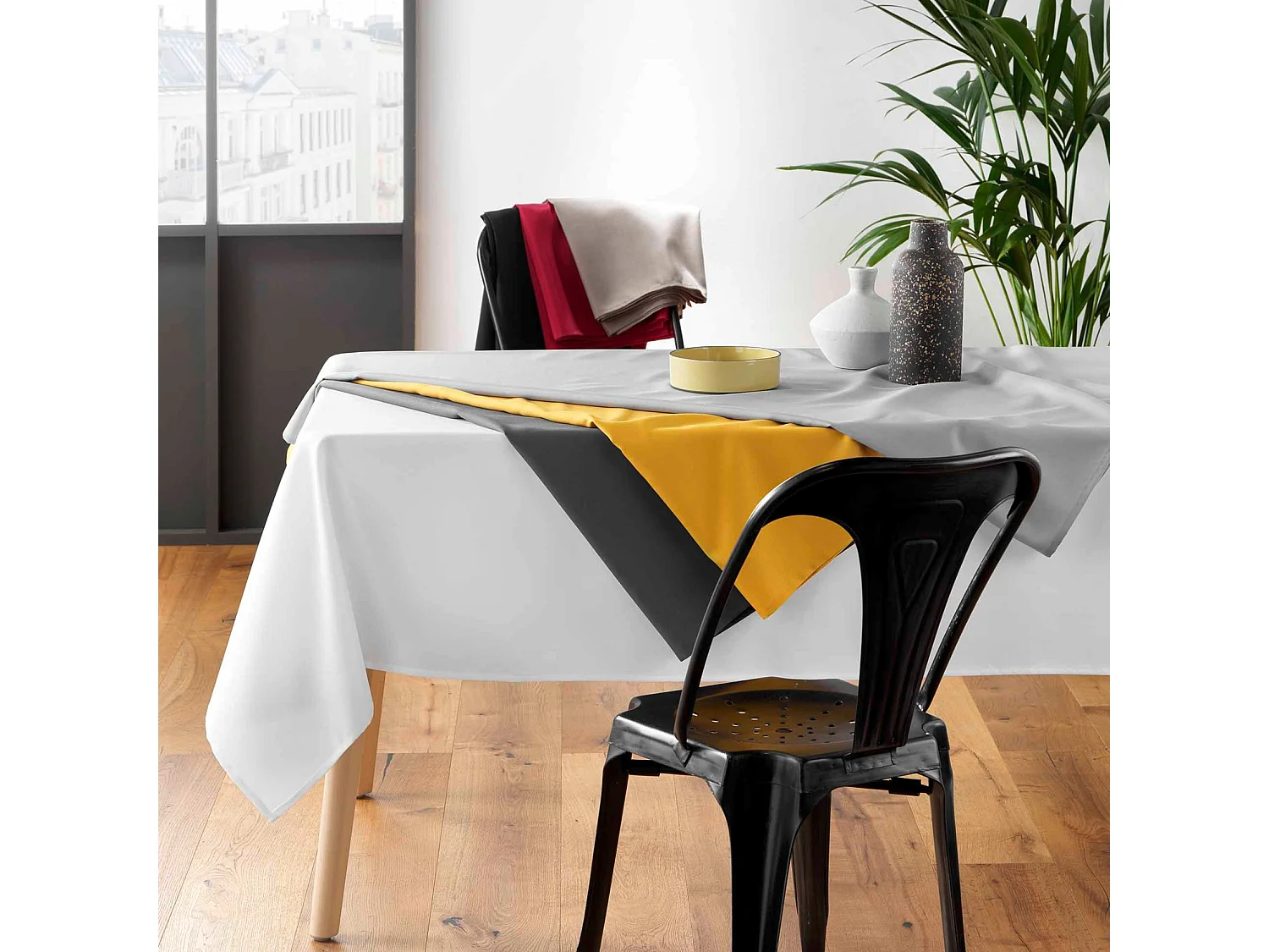 Unifarbene rechteckige Tischdecke Essentiel