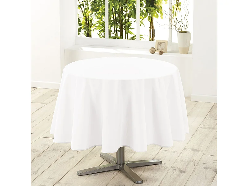Nappe Ronde Antitache "Essentiel" 180cm Blanc