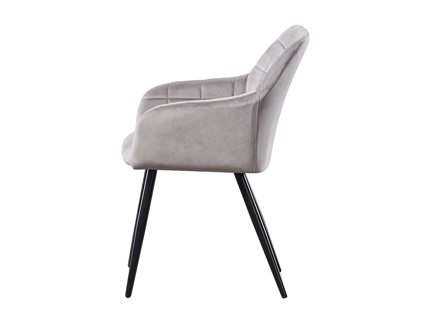 Ensemble de 2 chaises de salle à manger Camden - Tapissées de velours avec pieds en métal - Gris clair