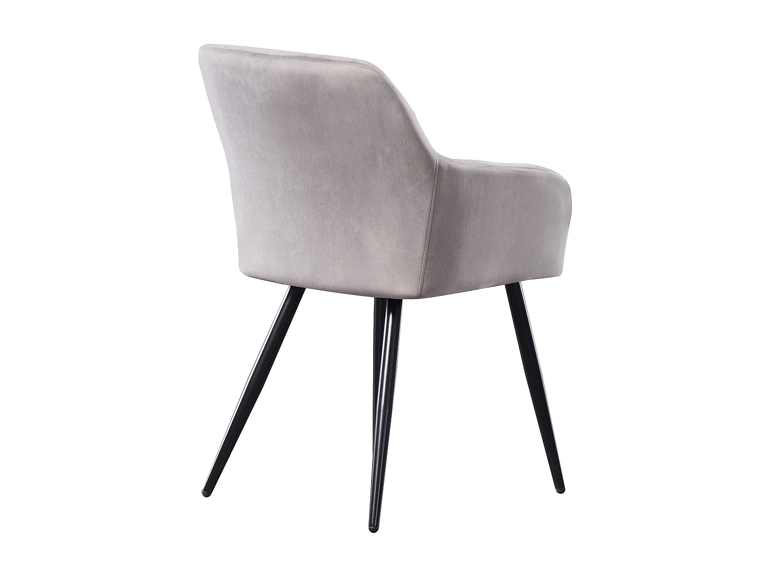 Ensemble de 2 chaises de salle à manger Camden - Tapissées de velours avec pieds en métal - Gris clair