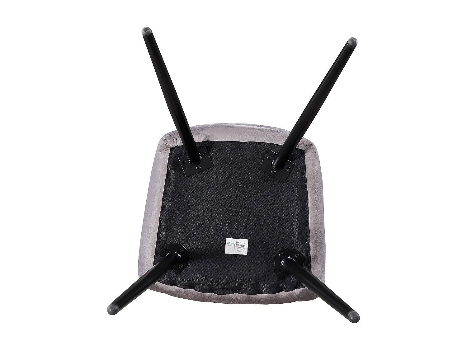 Ensemble de 2 chaises de salle à manger Camden - Tapissées de velours avec pieds en métal - Gris clair